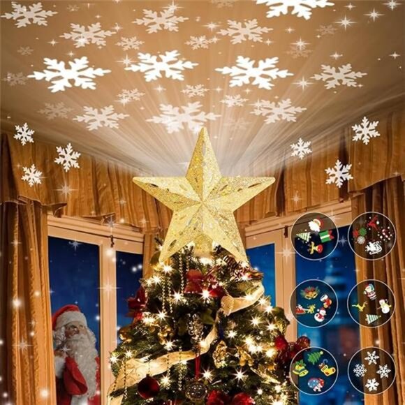 Christmas Tree Topper Lighted with 6 Projection Modes, Built-in LED - Picture 8 of 8
